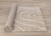 Fairmont Taupe Cream Curved Lines Rug, 6'7" x 9'6" Indoor Area Rug | Tapis Fairmont aux lignes courbes creme taupe, 6'7" x 9'6"