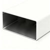 Liam Modern Rectangle Clear Tempered Glass Coffee Table,White | Table basse moderne rectangulaire en verre trempe transparent Liam, avec pieds blancs