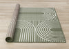 Florence Green White Modern Geometric Arches Rug, 6'7" x 9'6" Indoor Area Rug | Tapis Florence vert et blanc a motifs geometriques modernes en arches, 6'7" x 9'6"