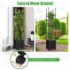 Costway 2 Pcs Raised Garden Bed With Trellis And Wheels Self-watering Planter Box With 3 Heights