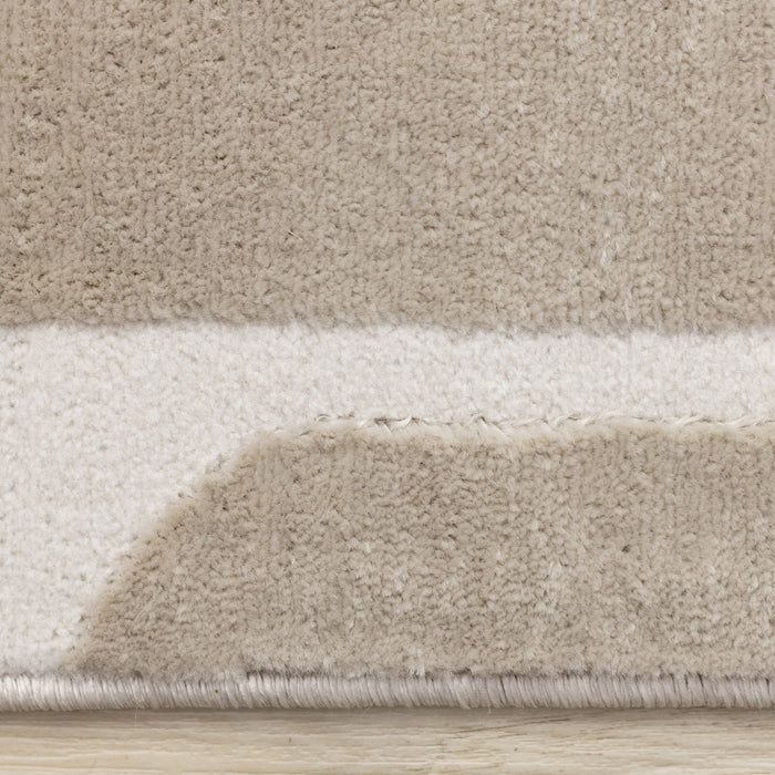 Leopold Modern Mid-Century Beige Cream Area Rug - 2'7\" x 4'11\"