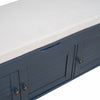 Olivia Pine Wood Storage Bench With 3-door Shoe Cabinet With Hidden Compartment - Antique Navy | Banc De Rangement Olivia En Pin Avec Meuble A Chaussures 3 Portes Et Compartiment Cache, Bleu Marine Antique
