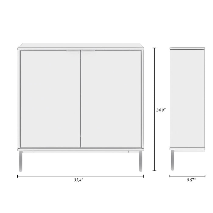 Nordika Slim 2-Door Storage Console Accent Cabinet - Light Walnut