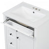 Scott 24" Bathroom Vanity with Ceramic Sink and Rubberwood Legs, White | Scott Meuble-lavabo de 24" avec vasque en ceramique et pieds en bois caoutchouc, Blanc