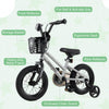 Costway 14" Kid's Bike With Training Wheels Adjustable Handlebar & Seat Handbrake Silver