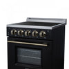 Forno Loiano 24 Inch Freestanding Electric Range in Black, 2.3 cu.ft. with Storage Drawer - FFSEL6099-24BLK | Cuisiniere electrique Loiano de 24 po en noir, 2,3 pi³ avec tiroir de rangement - FFSEL6099-24BLK