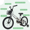 Costway 16" Kid's Bike With Training Wheels Adjustable Handlebar & Seat Handbrake Silver