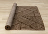 Covington Brown Taupe Striped Geometric Design Rug, 5'3" x 7'7" Indoor Area Rug | Tapis Covington brun taupe a rayures geometriques, 5'3" x 7'7"