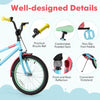 Costway 18" Kids Bike With Adjustable Saddle Handlebar Removable Training Wheels Handbrake Red