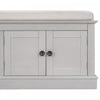 Daniel Solid Wood Storage Bench With 4-door Shoe Cabinet With Adjustable Shelves - Grey Wash | Daniel Banc De Rangement En Bois Massif Avec Armoire A Chaussures A 4 Portes Et Etageres Reglables, Finition Gris Vieilli