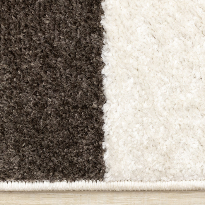 Marley Geometric Curves Taupe Oxblood Area Rug - 7'10\" x 10'6\"
