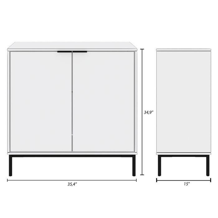Nordika Slim 2-Door Storage Cabinet - Light Walnut
