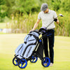 Goplus Folding 4 Wheels Golf Push Cart W/bag Scoreboard Adjustable Handle Blue