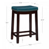 Claridge Faux Leather Backless Counter-Height Stool - Blue|Tabouret Claridge de hauteur comptoir en similicuir et sans dossier - bleu