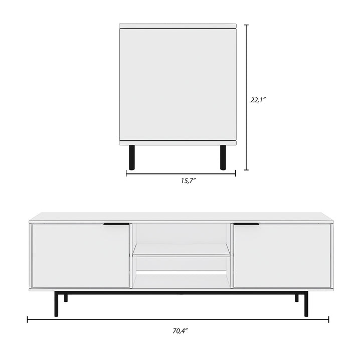 Nordika Hamilton 70\" TV Stand with 2 Storage Cabinets - Natural Blonde Oak