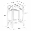Claridge Faux Leather Backless Counter-Height Stool - Grey|Tabouret Claridge de hauteur comptoir en similicuir et sans dossier - gris