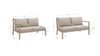 Teagon Natural Beige Outdoor Patio Loveseat - Set of 2|Causeuse Teagon de couleur beige et naturelle pour la terrasse à l’extérieur - ensemble de 2