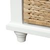 Harvey Solid Wood Storage Bench With Drawers And Rattan Baskets - White | Banc De Rangement Harvey En Bois Massif Avec Tiroirs Et Paniers En Rotin, Blanc