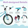 Costway 18" Kids Bike With Adjustable Saddle Handlebar Removable Training Wheels Handbrake Blue
