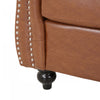 Gibbon Comfy Faux Leather Upholstery Arm Chair With Tufted Back,brown Accent Chair | Gibbon Fauteuil Confortable Avec Revetement En Similicuir Et Dossier Capitonne, Marron
