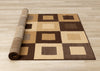 Florence Brown Beige Layered Squares Rug, 7'9" x 10'6" Indoor Area Rug | Tapis Florence a carreaux superposes marron et beige, 7'9" x 10'6"