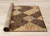 Florence Brown Beige Distressed Diamond Pattern Rug, 5'3" x 7'5" Indoor Area Rug | Tapis Florence a motif de losanges vieillis brun beige, 5'3" x 7'5"