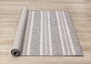 Jackson Cream Taupe Banded Stripes Rug, 7'10" 10'6" Outdoor Area Rug | Tapis Jackson a rayures creme taupe, 7'10'' x 10'6''