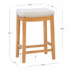 Claridge Linen-Look Fabric Backless Counter-Height Stool - Rustic Stripe|Tabouret Claridge de hauteur comptoir en tissu d’apparence lin et sans dossier - rayures rustiques