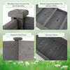 Costway Wooden Raised Vegetable Garden Bed Elevated Grow Vegetable Planter Grey