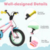 Costway 12" Kids Bike With Adjustable Saddle Handlebar Removable Training Wheels Handbrake Pink