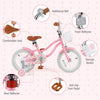 Costway 14" Kid's Bike With Removable Training Wheels & Basket For 3-5 Years Old Pink