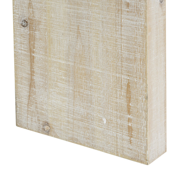 Cedar 52 Inch Wood Console Table with Curved Edge and Distressed Finish, Natural