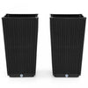 Costway 23" Tall Planters Set Of 2 Rattan Wicker Plant Pot Self-watering Tree Pot Black