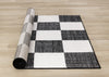 Covington Black White Checkered Pattern Rug, 5'3" x 7'7" Indoor Area Rug | Tapis Covington a Carreaux Noir et Blanc, 5'3" x 7'7"
