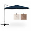 Costway Patio 9.5FT Square Cantilever Offset Hanging Umbrella 2-Tier 360° Outdoor Navy