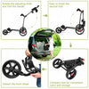 Costway Foldable 3 Wheel Golf Pull Push Cart Trolley Scorecard Drink Holder Mesh Bag