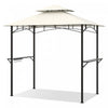 Costway 8' X 5' Grill Gazebo With 2 Shelves 7 Hooks Metal Frame Soft Top Beige