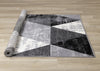 Covington Black White Grey Distressed Geometric Triangle Rug, 6'7" x 9'10" Indoor Area Rug | Tapis Covington triangle geometrique noir blanc gris vieilli, 6'7" x 9'10"
