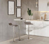 LumiSource Ale Grey Fabric Contemporary Adjustable Height Barstool with Swivel - Set of 2|Tabouret pivotant contemporain Ale à hauteur réglable en tissu gris - ensemble de 2