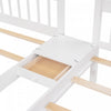 Claire Solid Wood Twin Triple Bunk Bed With Drawers And Guardrails - White | Lit Superpose Triple Simple Claire En Bois Massif Avec Tiroirs Et Barrieres De Securite - Blanc