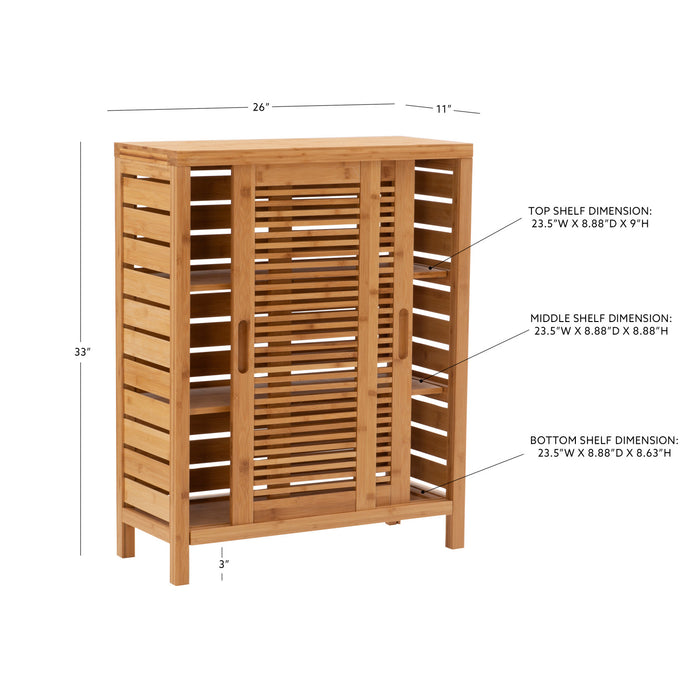 Bracken Bamboo 2-Door Floor Accent Cabinet - Natural