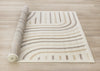Florence Cream Beige Brown Curved Lines Design Rug, 7'6" x 9'6" Indoor Area Rug | Tapis Florence a motifs de lignes courbes creme, beige et brun, 7'6" x 9'6"