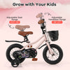 Costway 12" Kid's Bike With Training Wheels Adjustable Handlebar & Seat Handbrake Pink