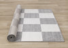 Covington Grey White Checkered Pattern Rug, 5'3" x 7'7" Indoor Area Rug | Tapis Covington a Carreaux Gris et Blanc, 5'3" x 7'7"