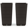 Costway 23" Tall Planter Set Of 2 For Indoor/ Outdoor Use Large Self-watering Plant Pot Brown