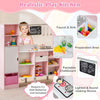 Costway 2-in-1 Kids Kitchen & Market With Realistic Light & Sound 82 Accessories Included