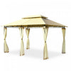 2-tier 10'x13' Steel Gazebo Canopy Tent Shelter Patio Garden Outdoor Netting Beige