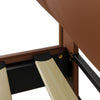 Emma Faux Leather Platform Bed Frame with Headboard,Queen Size,Brown Queen Bed  | Cadre de lit plateforme en simili cuir Emma avec tete de lit, taille Queen, marron