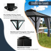 Costway 10' X 10' Patio Double-top Hardtop Gazebo Galvanized Steel Roof Aluminum Frame