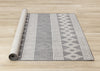 Jackson Grey White Patterned Rows Rug, 6'7" x 9'6" Outdoor Area Rug | Tapis Jackson gris blanc a motifs en rangees, 6'7" x 9'6"